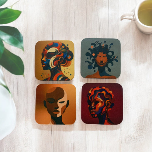 Melanin Pop Art Coaster (set of 4)