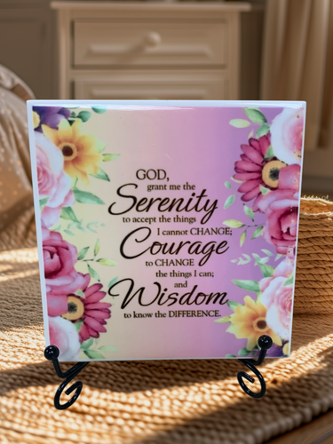 Serenity Prayer Plaque w/ Stand
