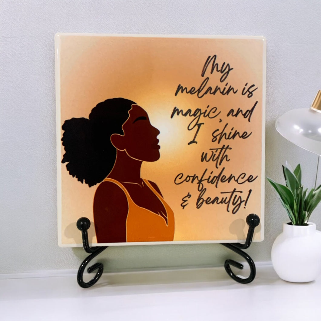 Melanin Magic Decor Plaque w/ Stand