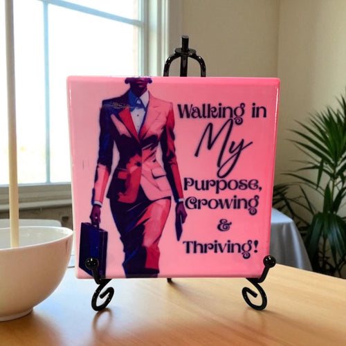 Walking In Purpose Affirmation Decor Plaque w/ Stand